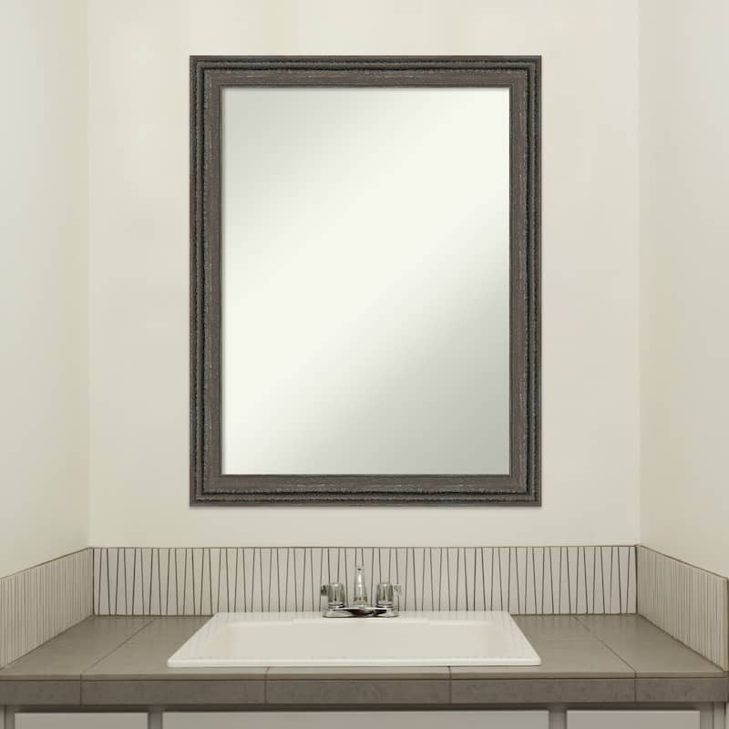 Upcycled Non-Beveled Wood Framed Bathroom Vanity Wall Mirror