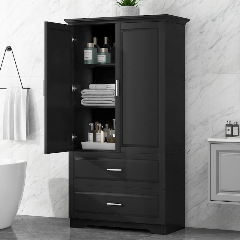 Modern Wooden Bathroom Linen Cabinet