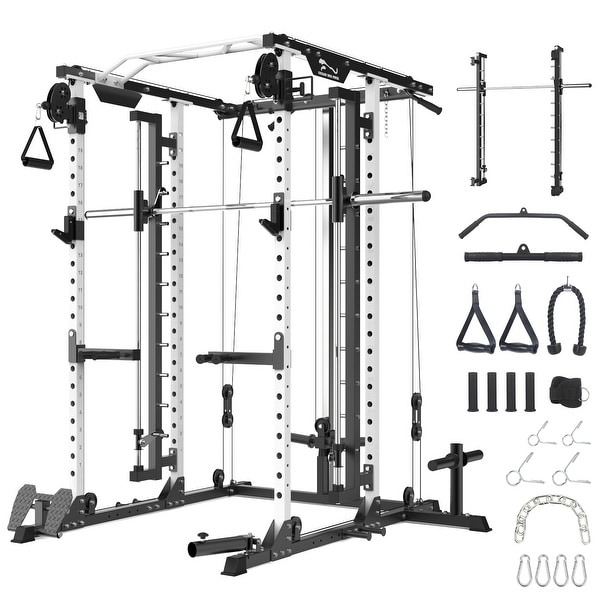 Power Cage with Smith Bar,Power Rack with Cable Crossover System