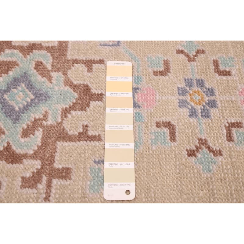 ECARPETGALLERY Hand-knotted Modern Oushak Light Khaki Wool Rug - 8'0 x 9'9