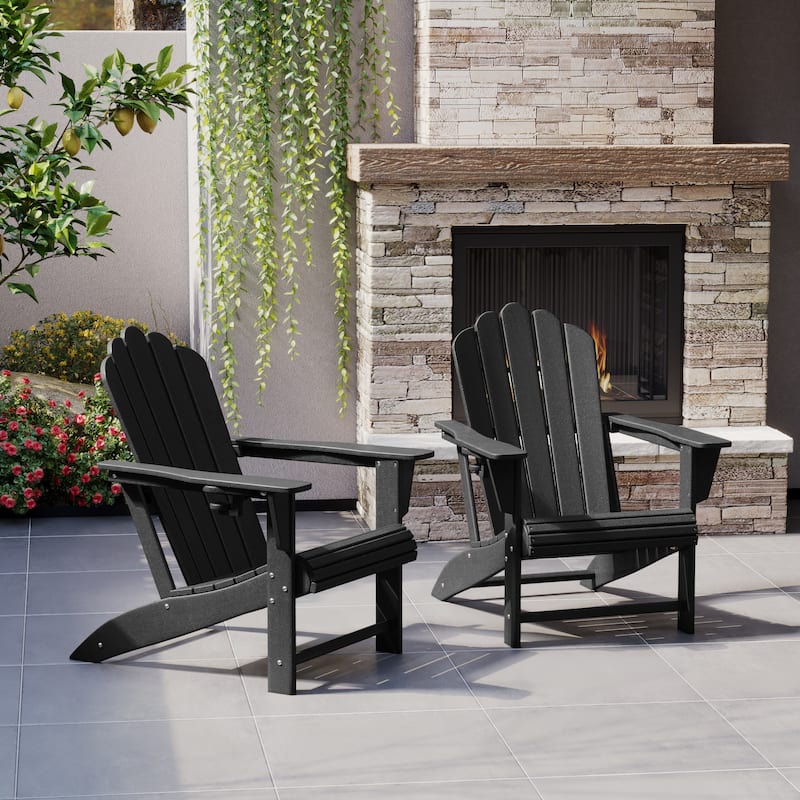 Aderson Outdoor Poly Adirondack Chair with Cupholders (Set of 2)