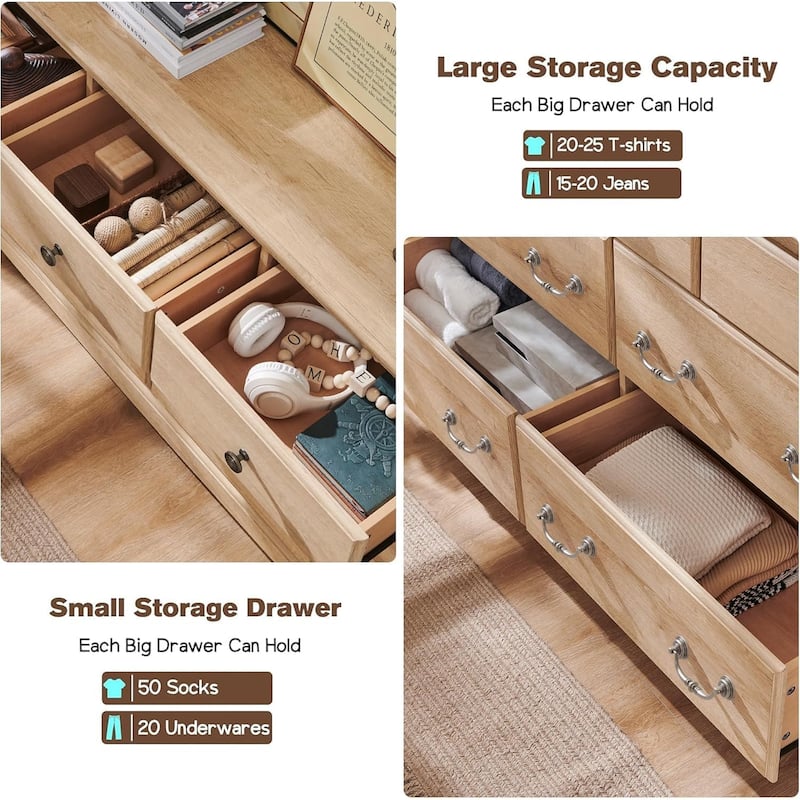 Vintage 7 Chests Drawer, Rustic Dressers, Chest Organizer for Bedroom