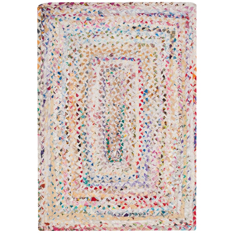 SAFAVIEH Georgine Handmade Nanny Braided Bohemian Cotton Rug - 2'3" x 5' - Ivory/Multi