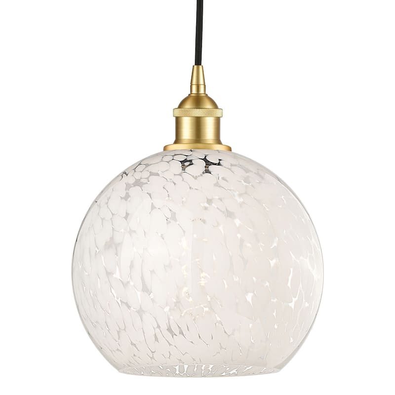Innovations Lighting 616-1P 12 10 White Mouchette Pendant White - Satin Gold