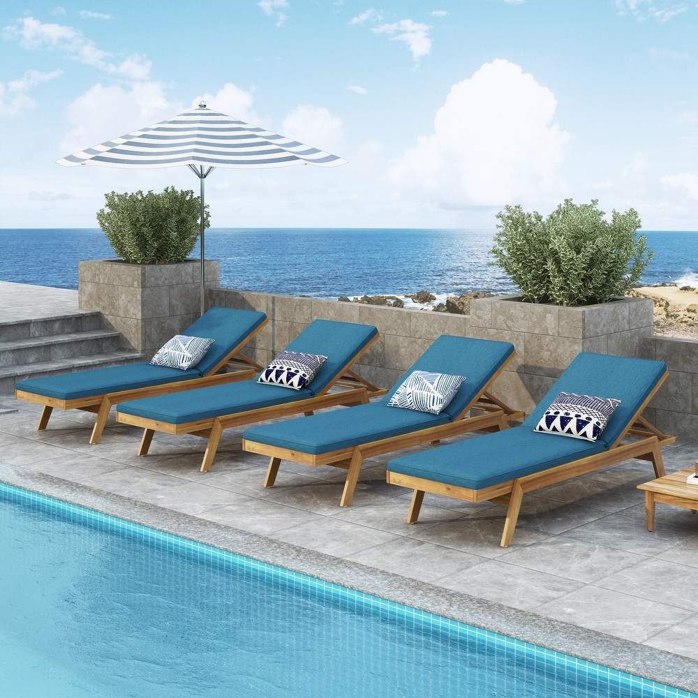 Blue outdoor shop chaise lounge chairs