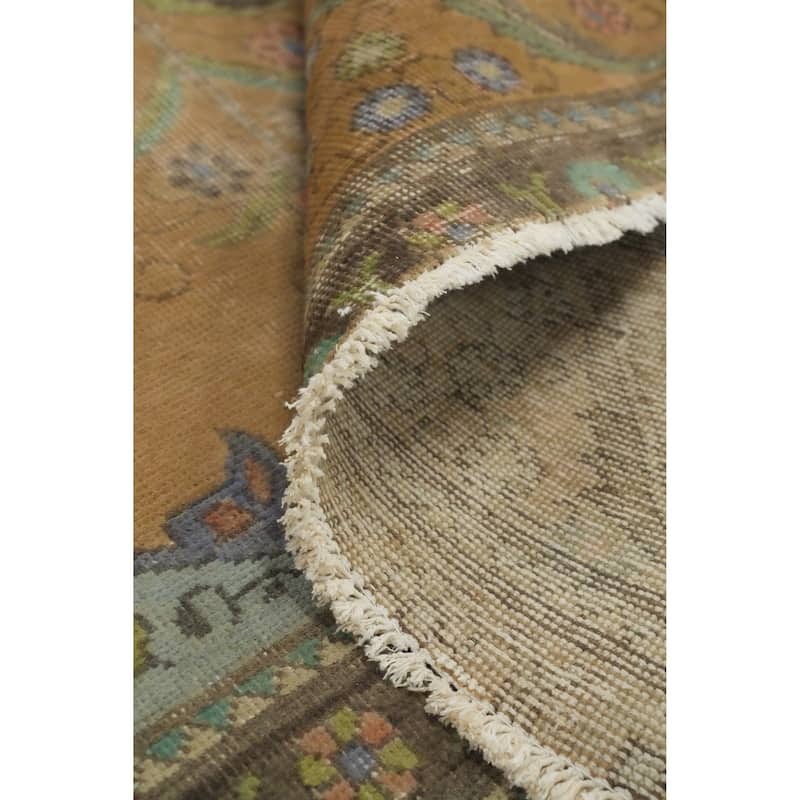 Hand Knotted Oriental 100% Wool Carpet Traditional Floral Oranges & Rust Tabriz Area Rug - 11' 11'' X 9' 4''