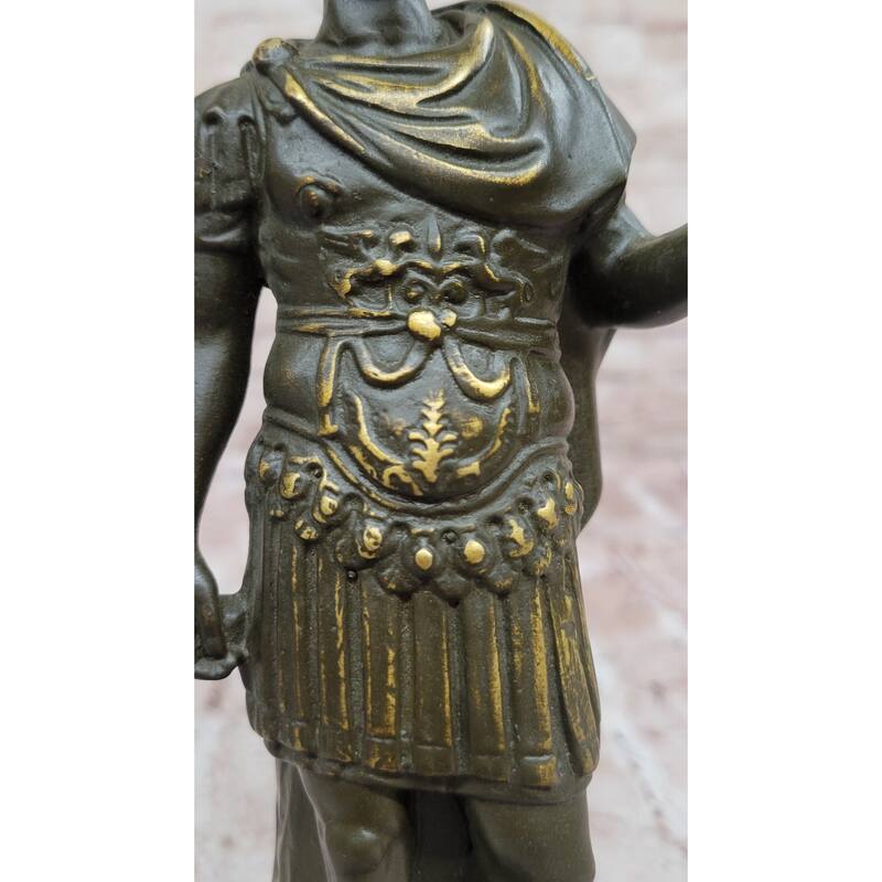 Bronze Roman Emperor Sculpture On Marble Base By Aldo Vitaleh