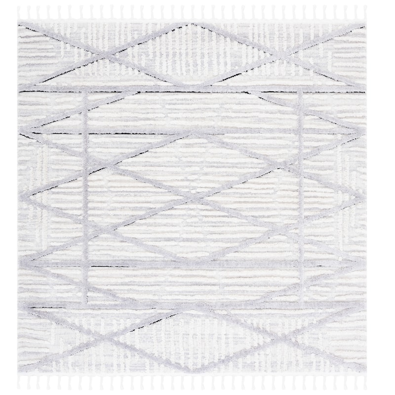 SAFAVIEH Handmade Marrakech Ferida Traditional Rug - 6'7" Square - Beige/Grey
