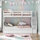 preview thumbnail 21 of 53, Twin-Over-Twin Bunk Bed with Three Drawers for Bedroom White