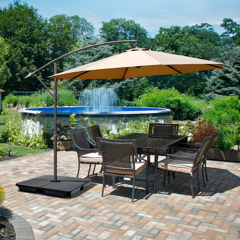 Aoodor 4-Piece Offset Cantilever Patio Umbrella Base Stand - N/A