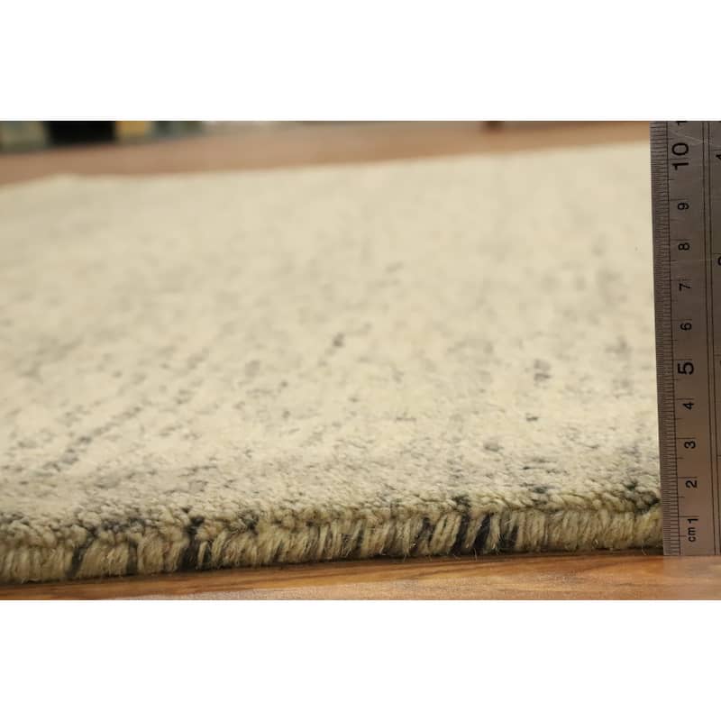 Hand Knotted Oriental 100% Wool Carpet Tribal Animal Pictorial Beige & Ivories Gabbeh Area Rug - 9' 8'' X 6' 8''