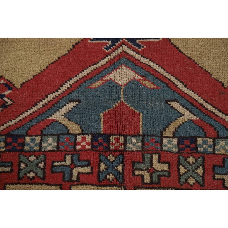 Kazak Vegetable Dye Antique Area Rug Handmade Wool Carpet - 7'9" x 9'3"