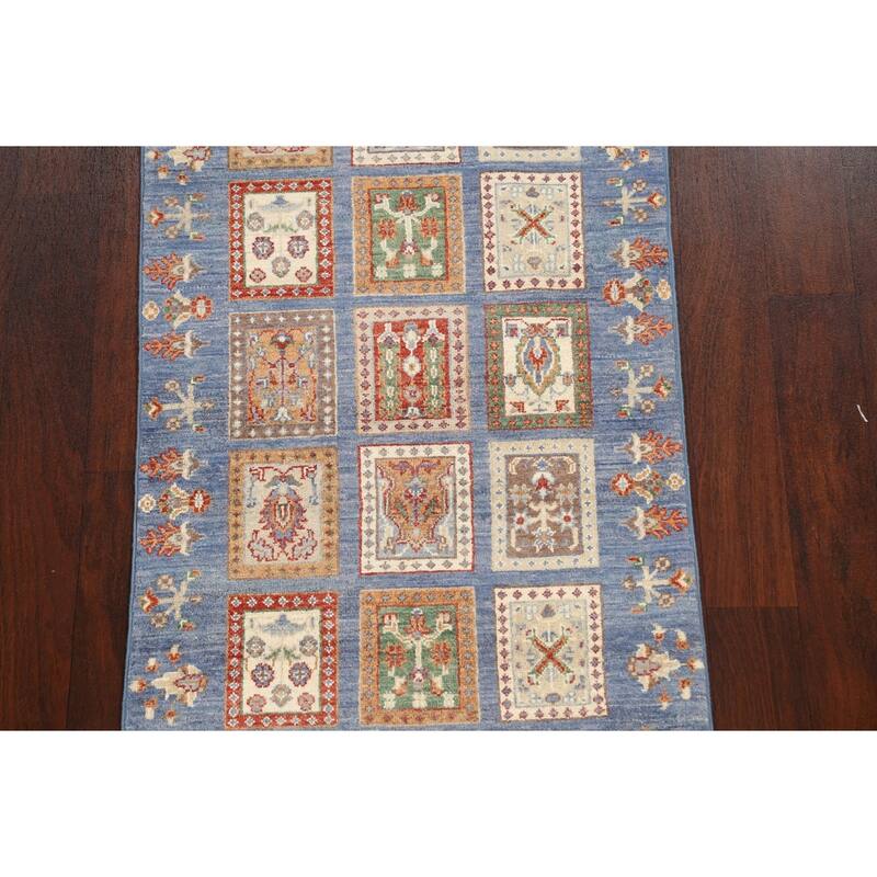 Garden Design Traditional Kazak Oriental Wool Runner Rug Hand-knotted - 2'8" x 9'10"