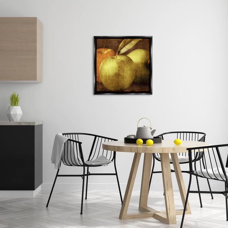 Stupell Vintage Apples Close Up Framed Floater Canvas Wall Art Design By Caroline Kelly