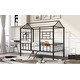 preview thumbnail 3 of 12, Black Twin Size Metal House Bed Frame with Slatted Support
