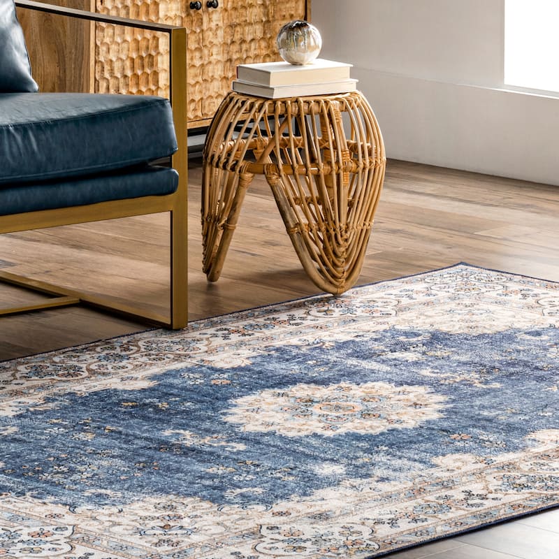 Nuloom Ren SpinClean Vintage Floral Machine Washable Area Rug