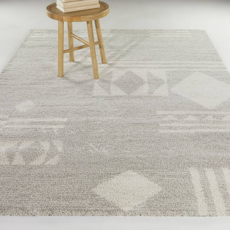 Cortez Geometric Area Rug - 5'3" x 7' - Grey - Rectangle