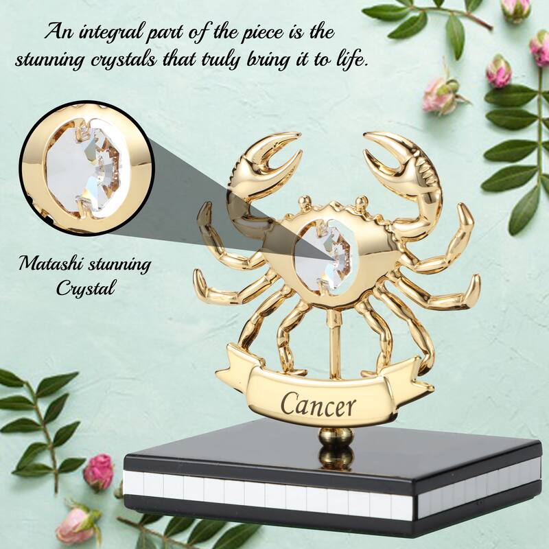 Matashi 24K Gold Plated Zodiac Astrological Sign Cancer Figurine
