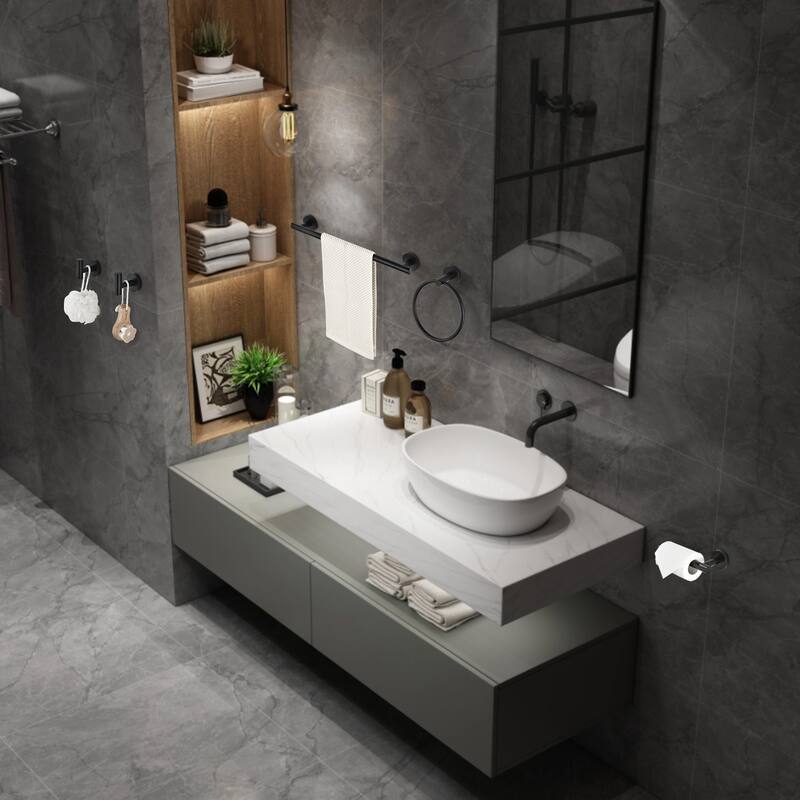 6-PCS Stainless Steel Bathroom Hardware Set,Round Shape