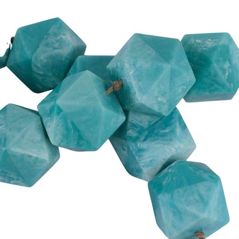 Resin Decorative Bead Coastal Style Tassel Detail Home Decor - 2" Blue - 45" x 2" x 2"