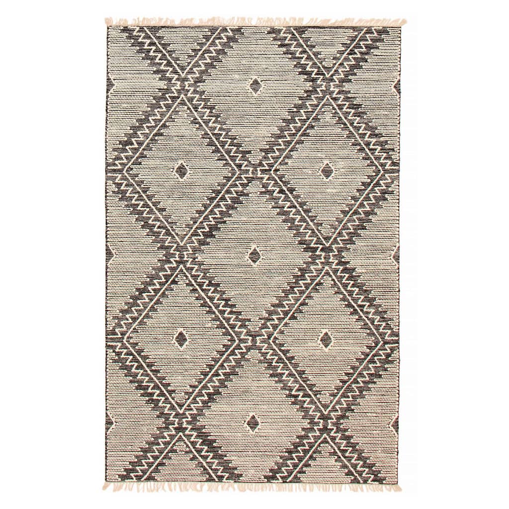 Marrakech Black, White Kilim 5'1" x 8'0" - 5'1 x 8'0
