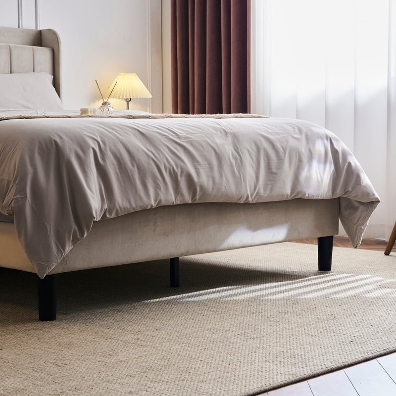 Upholstered Wingback Bed