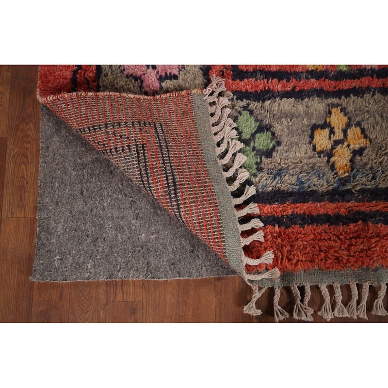 Plush Moroccan Oriental Area Rug Hand-Knotted Wool Carpet - 7'6"x 10'11"