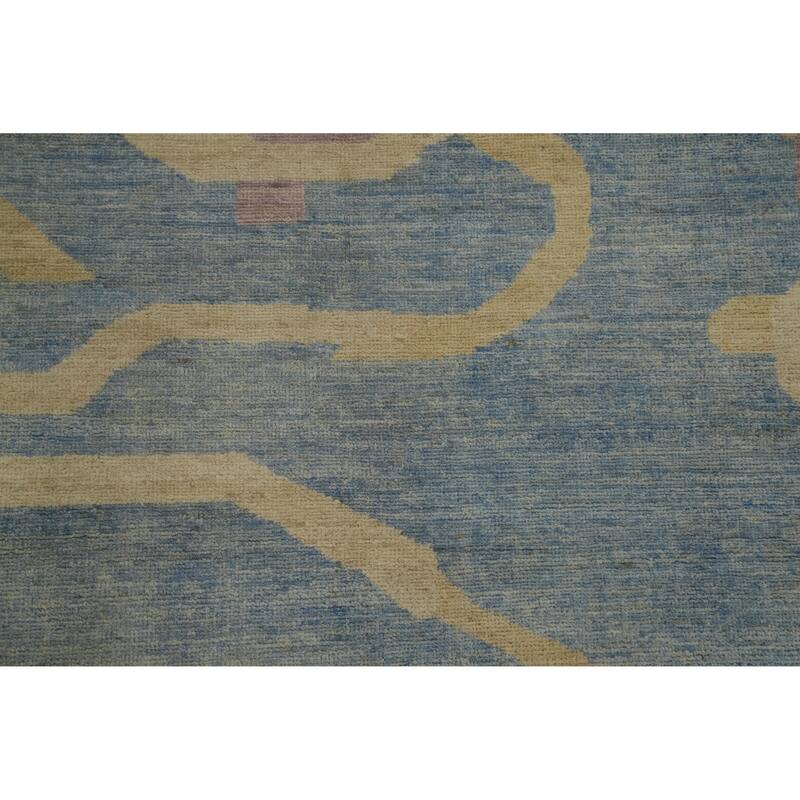 Hand Knotted Oriental 100% Wool Carpet Traditional Geometric Navy Blue & Blues Ziegler Area Rug - 14' 10'' X 14' 10''