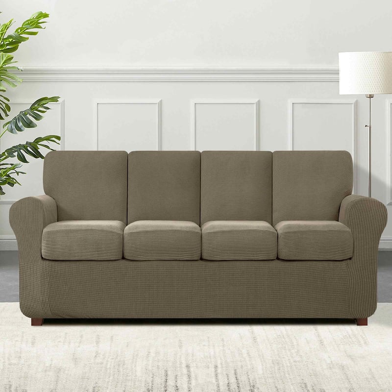 Subrtex 9-Piece Stretch XL Sofa Slipcover Sets with 4 Backrest Cushion Covers and 4 Seat Cushion Covers