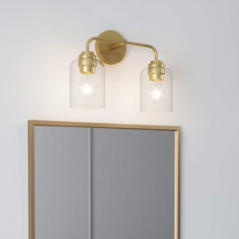 Brio Lighting Kiara 2-Light Dimmable Bathroom Vanity Light - Brass