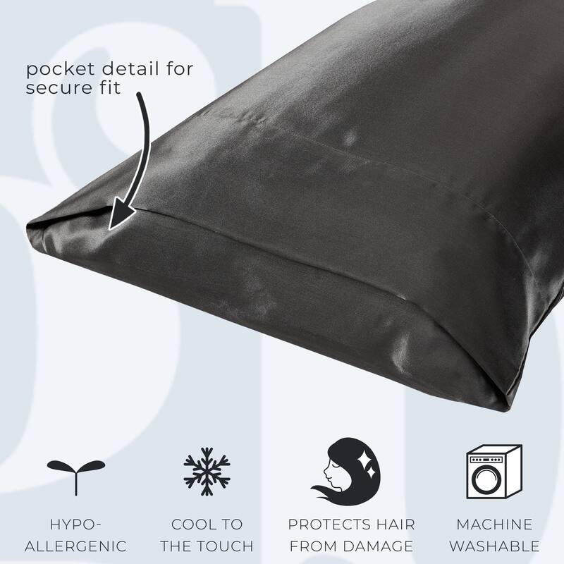 Great Bay Home 2-Pack Sateen Silk Pillowcase