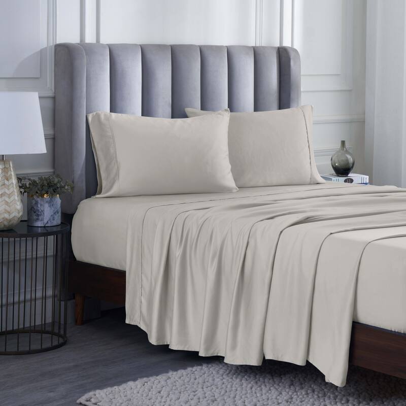 Superior Modal From Beechwood 400 Thread Count Deep Pocket Bed Sheet Set - Full - Grey