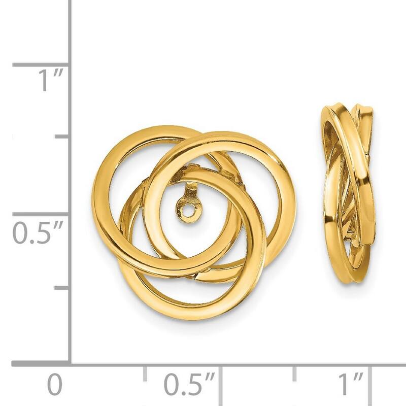 Curata 14k Yellow Gold Polished Love Knot Earrings Jackets - 18x16mm