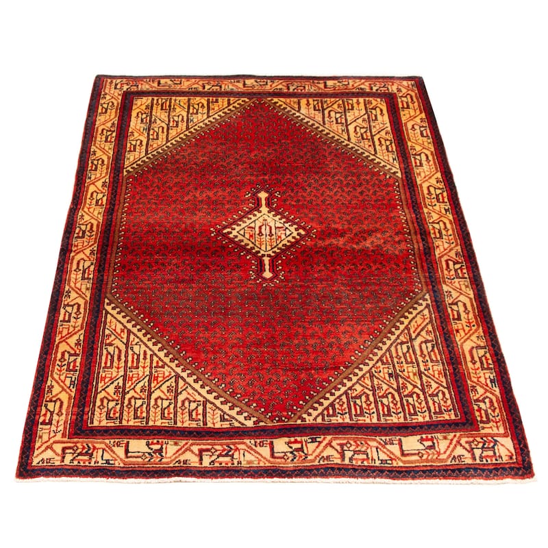 Anadol Black, Red Rug 4'7" x 7'3" - 4'3 x 6'9