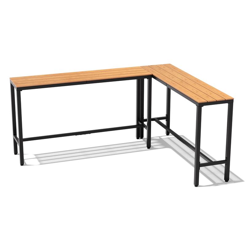 VredHom Outdoor Indoor Patio Rectangular Bar Table Pub Table