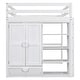 preview thumbnail 21 of 26, Wooden Full Loft Bed Frame with Built-in Wardrobe and Desk, Kids Storage Bed with Shelves & Drawers, Space-Saving Design, Grey