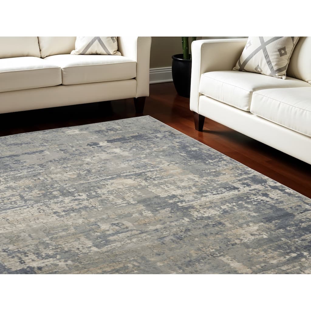 Power Loomed Abstract Modern Area Rug - 142' X '106' X '0.32