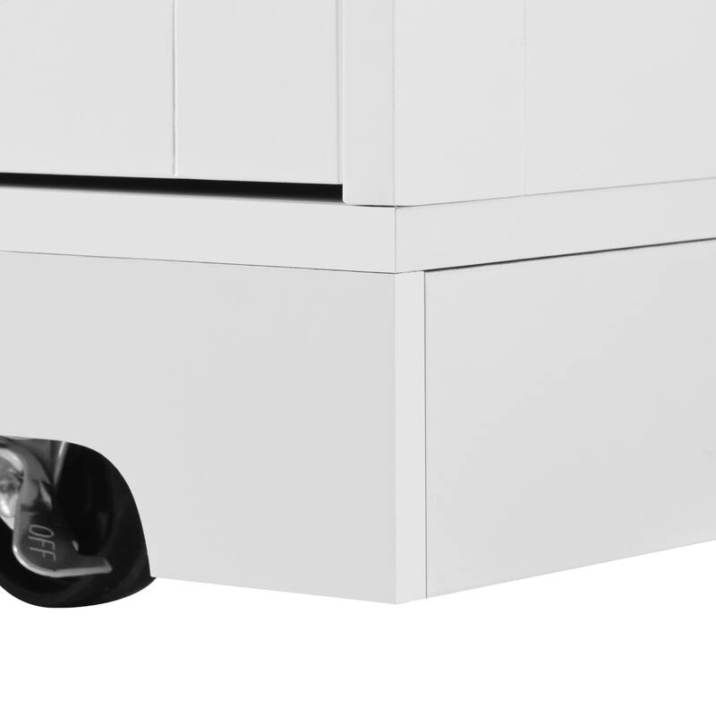 55.7" Large Kitchen Island with 2 Drop Leaf, on 5 Wheels with Power Outlet, Dining Table with Spice Towel Rack, 3 Drawers