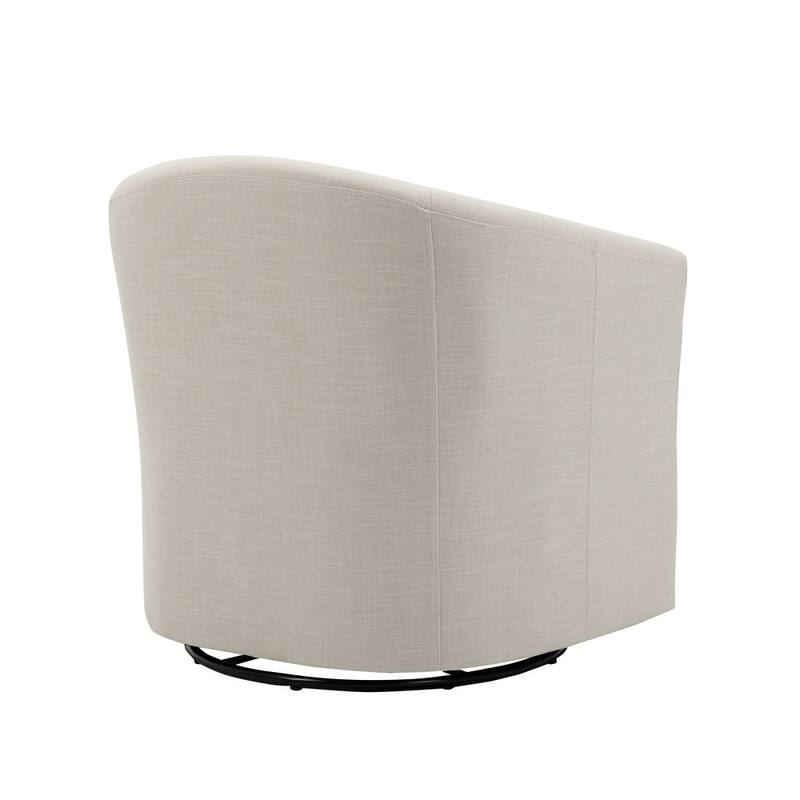UIXE Swivel Barrel Accent Chair with Metal Base - 30.7"W x 29.9"H x 27.5"D