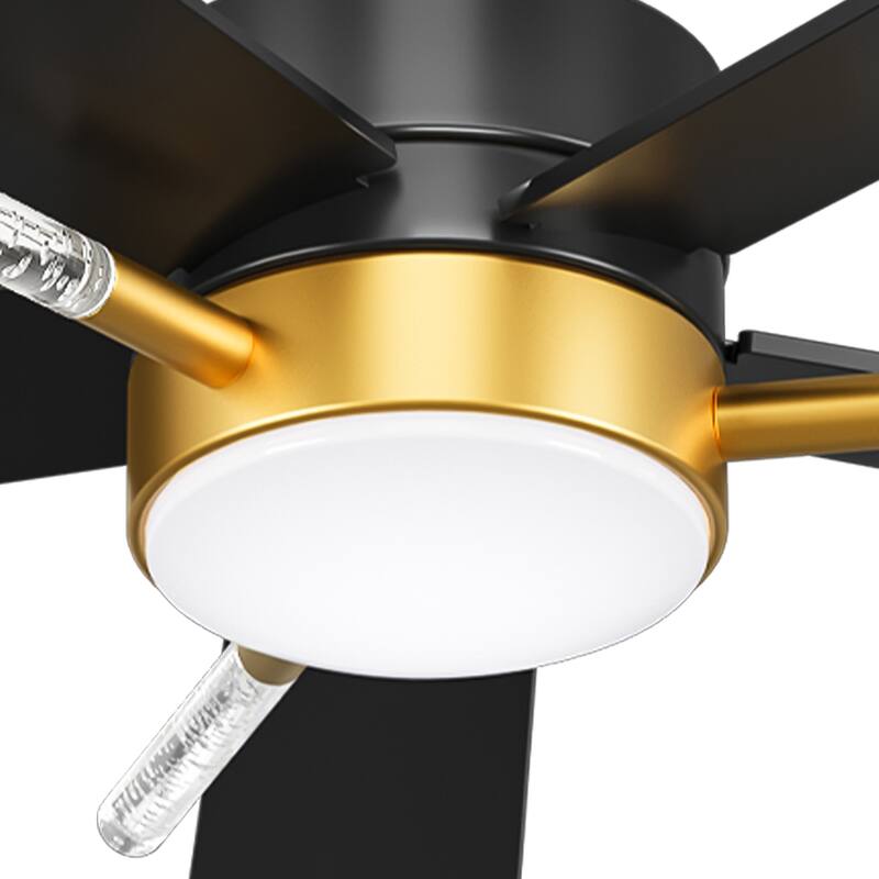 42 Inch Ceiling Fan with Light Remote 3 Crystal Rod and Dimmable Quiet Motor