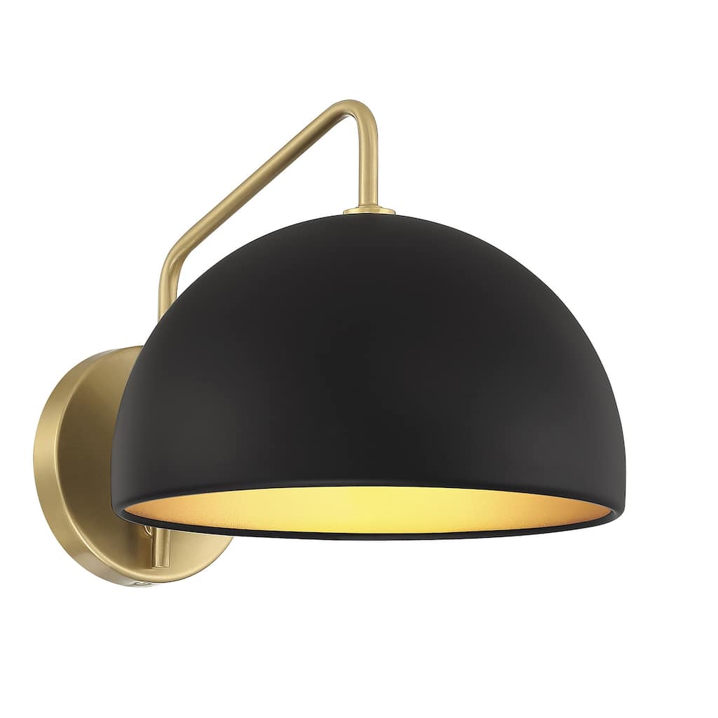 Bellevue SH54383 9" Tall Wall Sconce with a black dome shade