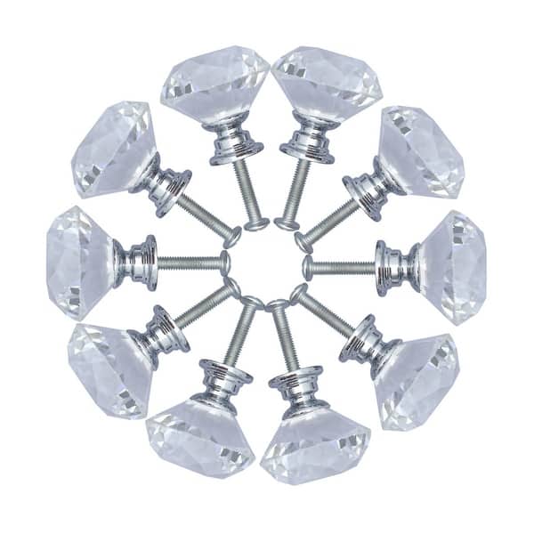 10Pcs Acrylic Crystal Knobs Cupboard Drawer Pull Handle Door Knob Diamond Cab P2 10Pcs Acrylic Crystal Knobs Cupboard Drawer Pull Handle Door Knob Diamond Cab P2