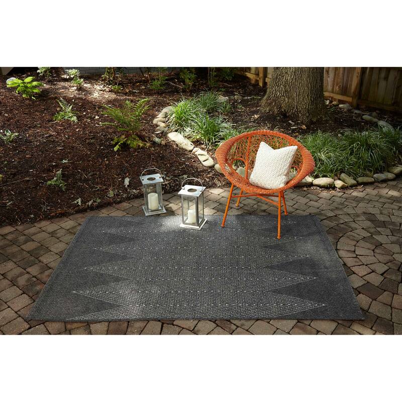 ECARPETGALLERY Machine Woven Raven Indoor/Outdoor Area Rug