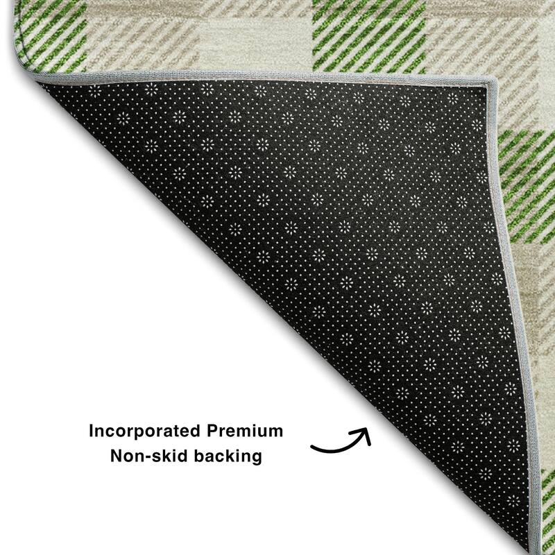 Premium Washable Super Soft Plaid Mayfield Rug