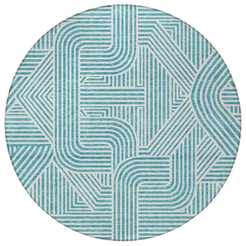 HomeRoots Abstract Transitional Rectangle Outdoor Rug