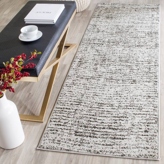SAFAVIEH Adirondack Alberta Vintage Abstract Rug - 2'6" x 10' Runner - Black/Silver