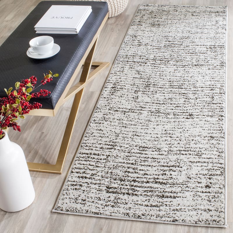 SAFAVIEH Adirondack Bihter Vintage Abstract Rug - 2'6" x 20' Runner - Black/Silver