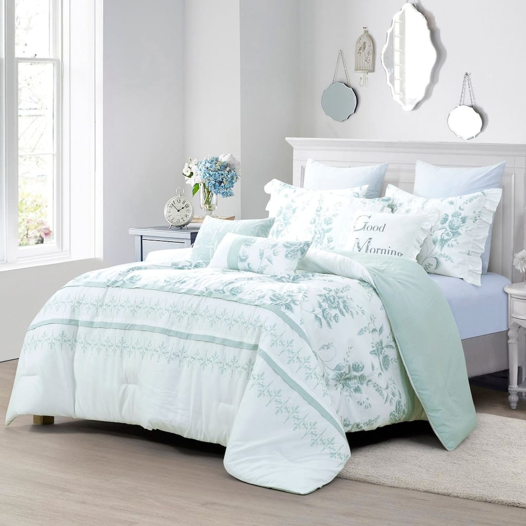 MarCielo 7 Pieces Bedding Comforter Set Melody