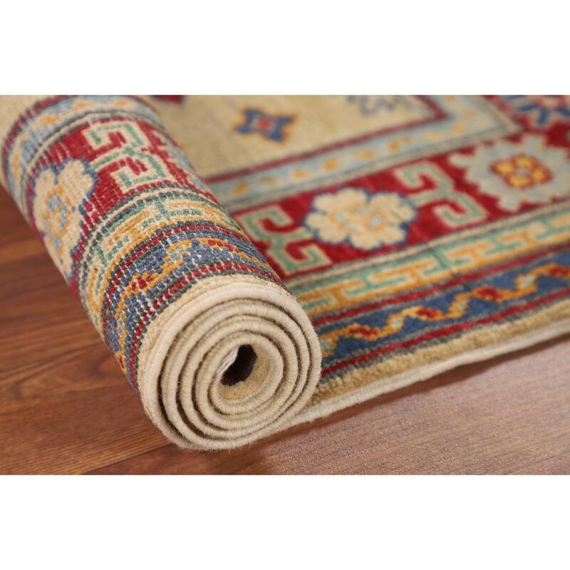Yellow Kazak Oriental Accent Rug Handmade Wool Carpet - 2'9" x 4'3"