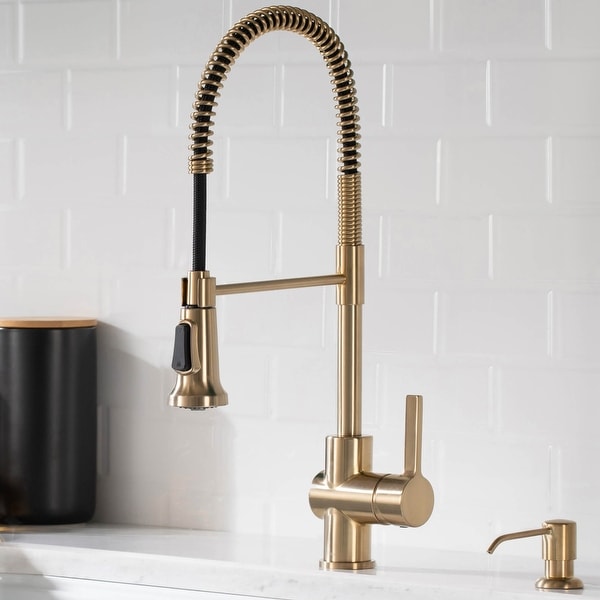 Kraus Britt Commercial 3-Function 1-Handle Pulldown Kitchen Faucet. Opens flyout.